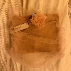 Rachel Zoe Blush Tulle tube top with Floral Detail
